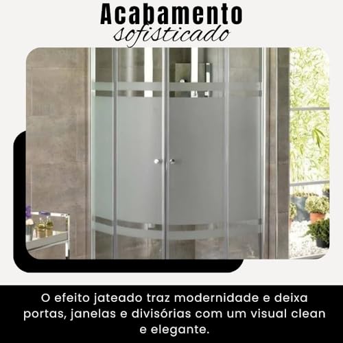 Película Adesiva Jateada Impermeável para Vidro 45cm x 5m – Adesivo Fosco de Privacidade para Janelas, Portas, Box - UpShop
