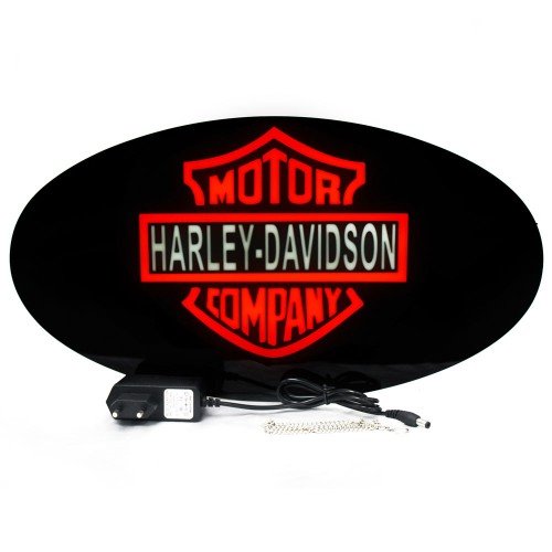 Placa De Led Letreiro Luminoso Neon 43x23cm Harley Davidson