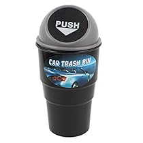 uxcell Plastic Trash Rubbish Can Garbage Dust Holder Gray
