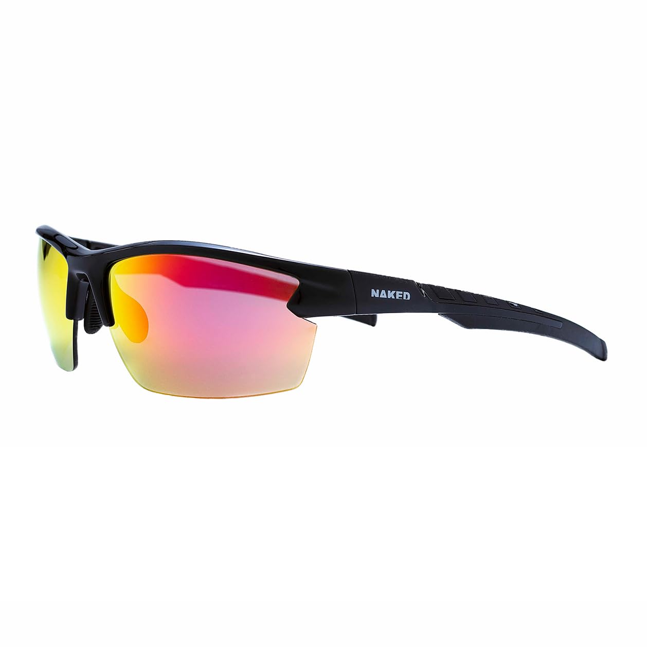 NAKED Optics Sports Sunglasses (Halfframe Black/Lens Red)