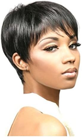 Longou Short Straight Woman's Wigs,Celebrity Wigs,Jet Black Fashion Wigs