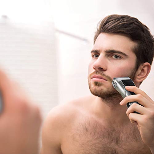 SUPRENT Electric Foil Shaver, 4-Blade Electric Razor For Men,Shaver with Lithium Ion Battery and Push-up Precision Trimmer, Safe Travel Lock (Silver)