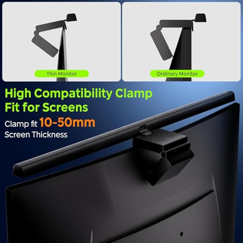 Quntis Monitor Light Bar, 50cm Computer Monitor Lamp 3 Color Temperature Brightness Stepless Adjustment Touch Control Screen Light with Timer Space Saving Eye Care e-Reading USB Lamp for Home Office