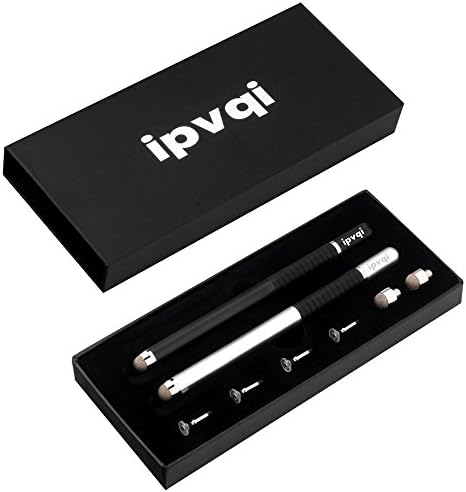stylus,2 in 1 Fine Point Universal Capacitive Screen Touch Stylus Pen for Apple Ipad Samsung Galaxy Sony LG Huawei (Black/Silver)