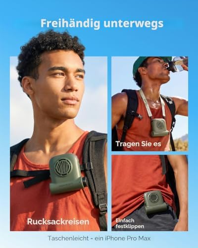 Freihändiger Clip-Ventilator, mit 4Ah Wechselakku, 49 ft/s