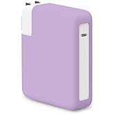 Seanai 140W Soft Silicone Power Adapter Sleeve Case for MacBook Pro 16 inch 2024 2023 2022 2021 M4 M3 M2 M1 Chip A3186 A3403 A2991 A2780 A2485 140W Charger Cover, Purple