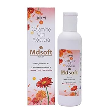 Murtela Mdsoft Calamine with Aloevera for Sunburn Prickly Heat and Itching 100ML