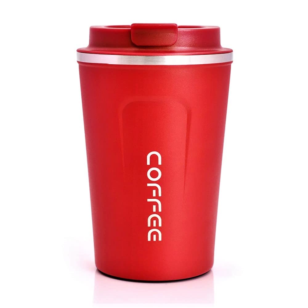 Artlive Coffee Cup, Reusable, Insulated & Double Wall Travel Mug - Travel Cup Thermal Stainless Steel Eco-Friendly with Lid - Hot & Cold Coffee Mug (Red, 380 ml)