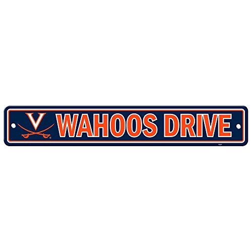 Virginia Cavaliers DRIVE WAHOOS 4" x 24" Plastic Wall STREET Sign University of