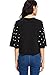 Romwe Women's Round Neck Half Sleeve Pearl Embellished Blouse Tee Tops