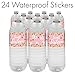 Pink and Gold Sweet 16 Birthday Party Water Bottle Labels, Sweet Sixteen Birthday Stickers for Water Bottles - 20 Count