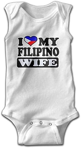 Honeykid Newborn Funy Cool Novelty Filipino Wife Philippines Flag Sleeveless Onesies Romper White