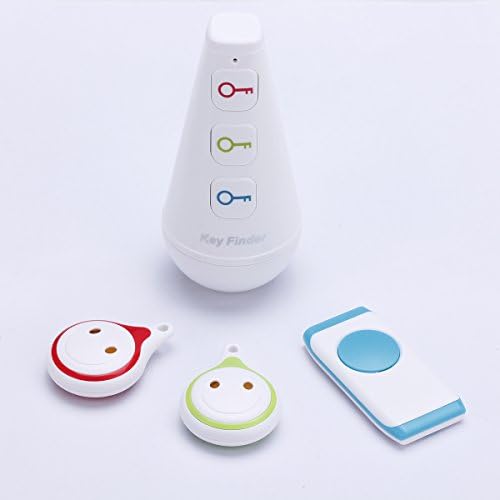 Vodeson Key Finder Wireless Remote RF Item Wallet Locator with 3 Receivers and 1 Tumbler Transmitter (White)