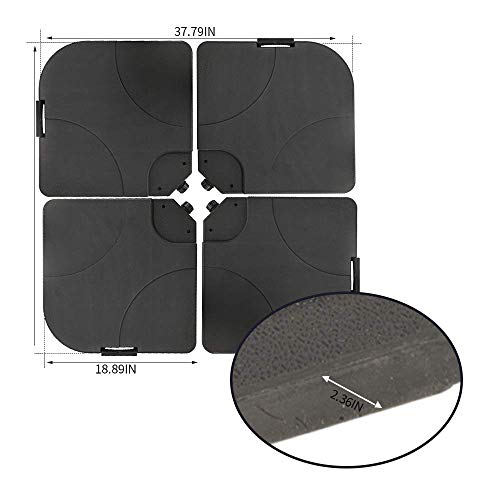 4Piece Cantilever Offset Patio Umbrella Stand Square Base Plate Set
