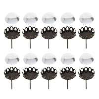 BabyHUIH Earrings Blank Bezels Tray With 10mm Cabochon Settings Jewelry Making