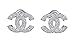 Round Cut White Cubic Zirconia New Fashion C Shape Stud Earrings in 14K Gold Over 925 Sterling Silver