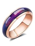 Arlumi Mood Rings for Women Color Changing Mood Rose Gold Plated Rings Gifts for Women & Grils & Friends