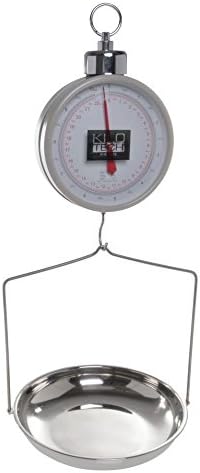 22 lb Metal Hanging Scale With Removable Oversized Pan - 15"Dia Platform