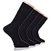 Hugh Ugoli Men's Rayon derived from Bamboo Dress Socks for Business & Trouser, Thin & Seamless Crew Socks, 4 Pairs with Gift Box, Black, Shoe Size: 8-12