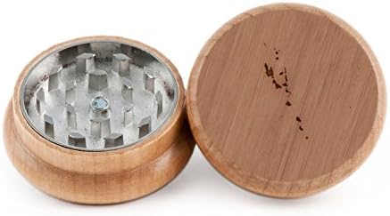 Vanuatu Herb and Spice Grinder - 2 Piece Wood Grinder with Laser Etched Designs - Made with Oak (2 Inches)