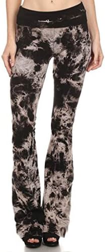 Sugar Rock Women Paisley Palazzo Hippie Pants Fold-Over Waist Bell Bottom Leg