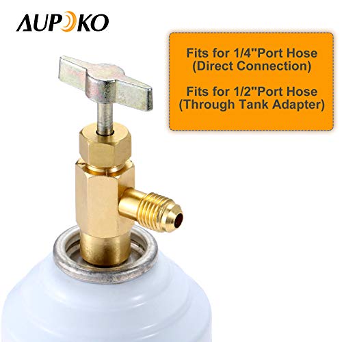 Aupoko R134A SelfSealing Can Tap with R134A Tank Adapter and Valve