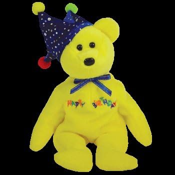 yellow beanie baby bear