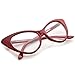zeroUV - Super Cat Eye Glasses Vintage Inspired Mod Fashion Clear Lens Eyewear (Red)