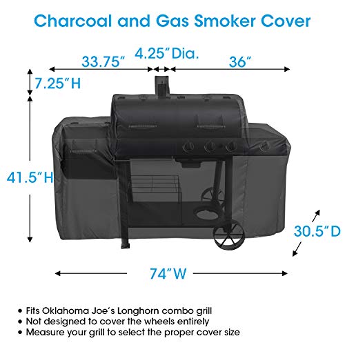 UNICOOK Heavy Duty Waterproof Grill Cover for Oklahoma Joe's Longhorn
