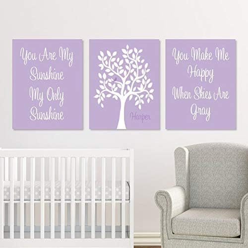 lavender nursery wall decor