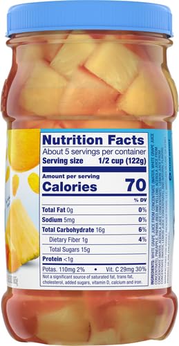 DOLE TROPICAL FRUIT IN 100% FRUIT JUICE WITH PINEAPPLE & PAPAYA, 23.5 OZ RESEALABLE JAR