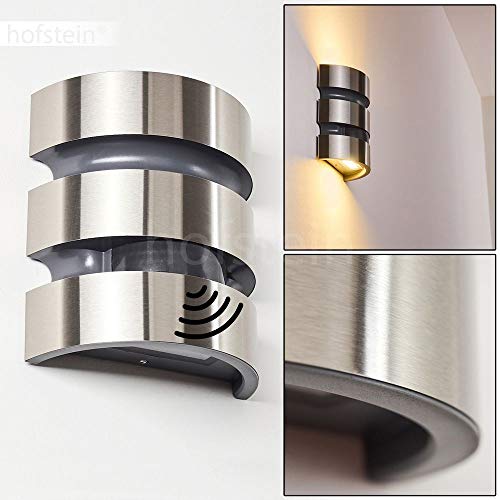 LED Außenwandleuchte Kolding m. Bewegungsmelder, Wandlampe aus Metall in Edelstahl, Gartenbeleuchtung m. 17 Watt, 1000… – Bild 3