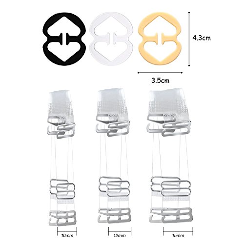 Muhuyi 18Pcs Bra Straps Set, Bra Extenders, Clear Bra Straps, Bra Strap Holders with Bra Strap Clips