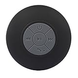 SainSonic HD Water Resistant Bluetooth 3.0 Shower Speaker, Handsfree Portable Speakerphone with Built-in Mic, 6hrs of Playtime, Control Buttons and Dedicated Suction Cup (Black)