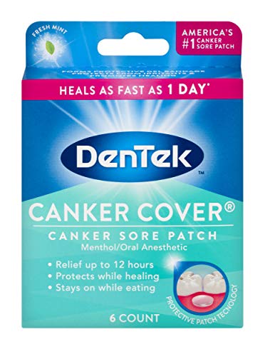 DenTek Canker Cover Patch | Canker Sore Relief up to 12 hours | 6 Count (Best Way To Get Rid Of Canker Sores Fast)