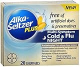 Alka-Seltzer Plus Multi-Symptom Cold Flu Night, 20 Liquid Gels (Pack of 2)