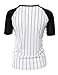 Xpril Women's Casual Cool Max Striped Short sleeve basebALL V-neck T-shirt