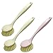 YuCool 3 Packs Dish Brush Kitchen Scrub Brushes with Sturdy Offset Handle Anti-Melting Odourless Bristles for Dishes Pots Pans Skillet Cleaning