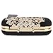 Fawziya Flower Purse With Rhinestones Velvet Clutch Evening Bags-Black