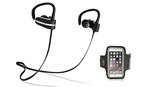 Sport Earbuds, Jarv MACH 1 Wireless Earphones Sweatproof Running Bluetooth Stereo Headphones w/Universal Jogging Headset Sports Armband [Fitness Bundle] - Black
