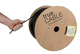 trueCABLE Cat6 Outdoor, Shielded FTP, 500ft, Waterproof, Direct Burial Rated CMX, Black, 23AWG Solid Bare Copper, 550MHz, ETL Listed, Bulk Ethernet Cable