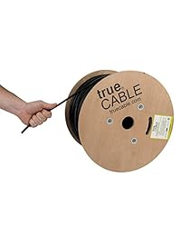 CAT6, blindado (FTP) de Entierro, 1000 ft directa, CMX nominal exterior impermeable, negro, Solid cobre puro Bulk Cable de Ethernet, 550 MHz, ETL Listed, truecable