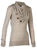 Jiujiuyi Women's Cowl Neck Button Collar Tops Pullover Sweatshirt