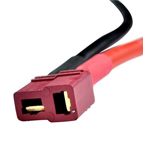 HRB 2PCS Deans T Plug Series Connector Cable Serial 1 Female to 2 Male Deans Connector Adapter Y Wire Style for RC Lipo Battery