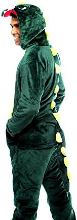 Snug Hand Stitched Unisex Green Dragon Animal Onesie (Adult Small)