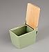 Zero Japan Bee House Premium Salt Box with Hinoki Lid - Container for Sea Salt and Spices - Elegant Cellar for Kitchen Countertop - Artichoke Green, 16 oz