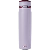Simple Modern Mesa Loop Water Bottle with Covered Straw and Handle | 30oz Cup Holder Friendly Insulated Stainless Steel Bottles for Travel, Sports and School | Lilac Stone