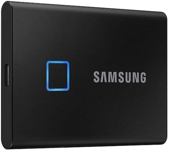 Samsung T7 Touch Portable SSD 2TB USB 3.2 Gen 2 External Metallic Black