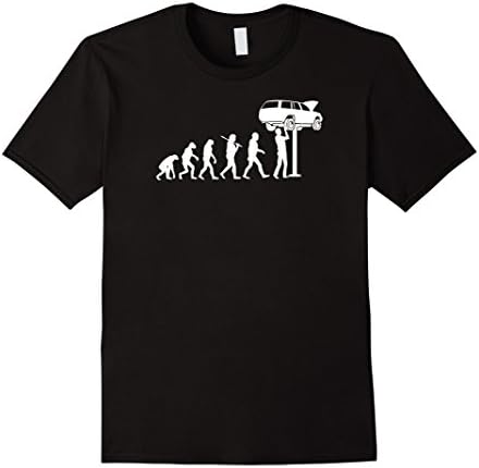 Men's Mechanic T Shirt, Car Mechanic Evolution Tee XL Black