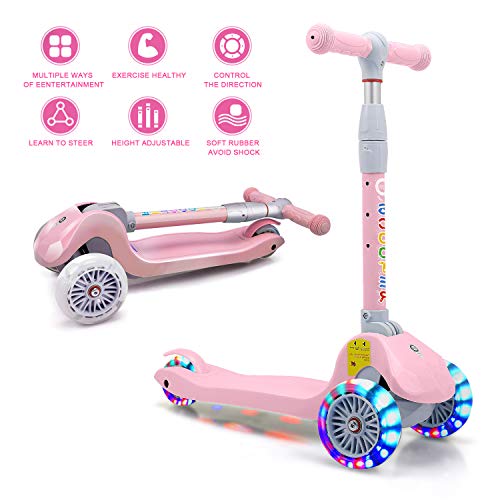 Find Cheap Scooter for Kids Kick Scooters Toddler Scooters 3 Wheels Adjustable Height Handle Scooter...